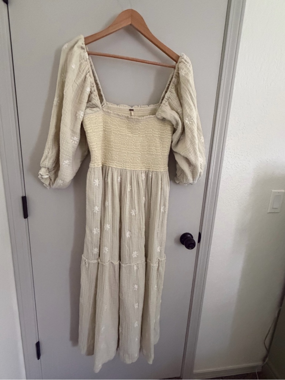 Dahlia Embroidered Free People  Smocked Maxi Dress